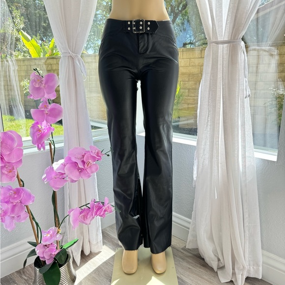 I.AM.GIA Pants - I.AM.GIA Black Pants Women's M Faux Leather Wide Leg Trousers Flare